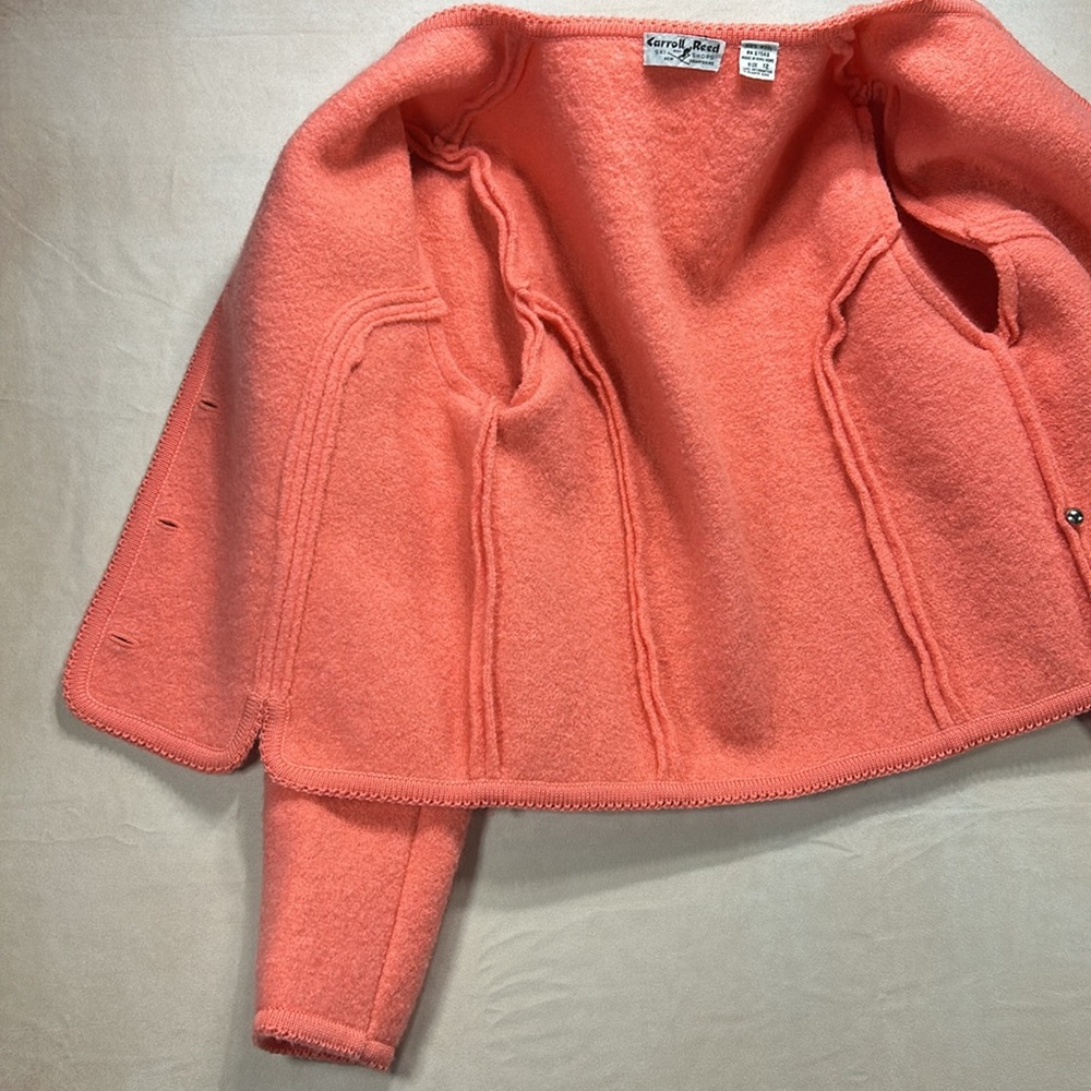 Carroll Reed Ski Shops New Hampshire Peach Wool Cardigan - Picture 9 of 11